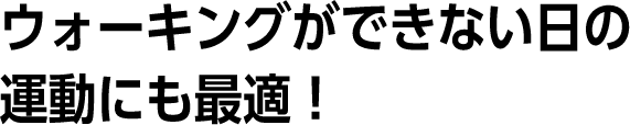 ウォーキングができない日の運動にも最適！